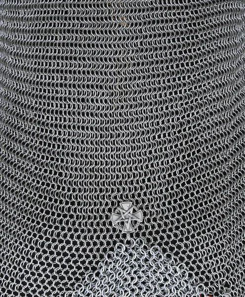 Makro Textura Hladká Kroužková Drátěná Drátěná Košile Kovu — Stock fotografie