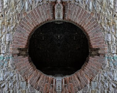 yakın çekim izole eski kâgir duvarlar ve kemerler