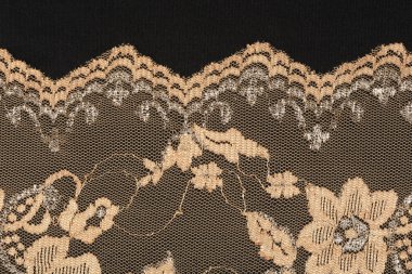 Makro doku bej dantel nakış studio ile