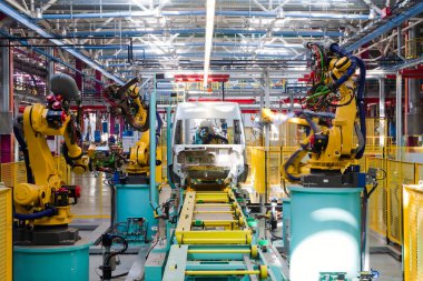 Yelabuga, Rusya - 12 Mayıs 2014: montaj hattı araçları Ford Sollers özel ekonomik bölgeye fabrika kurdu 