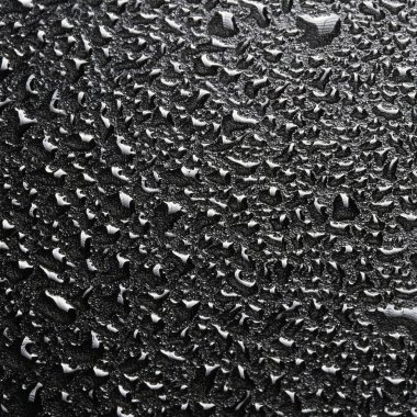 makro desenli su damlaları camlara düşer, siyah-beyaz stüdyo