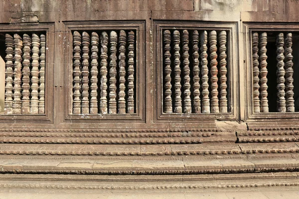 Textura Close Pedra Esculpir Antigos Baixos Relevos Templo Angkor Wat — Fotografia de Stock