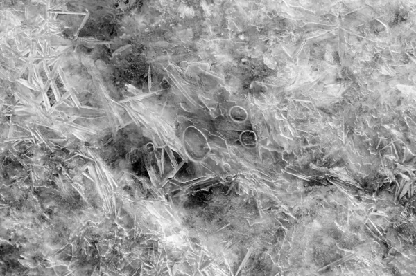 Macro Texture Glace Fantaisie Sur Rivière Hiver — Photo