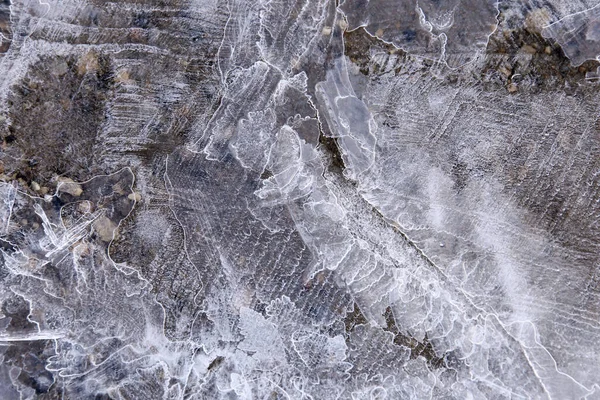 Macro Textura Lujo Hielo Río Invierno — Foto de Stock