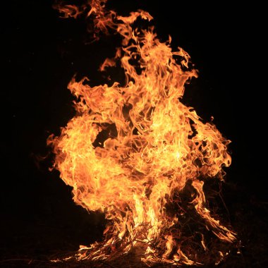 Siyah arkaplanda çimen yakmak