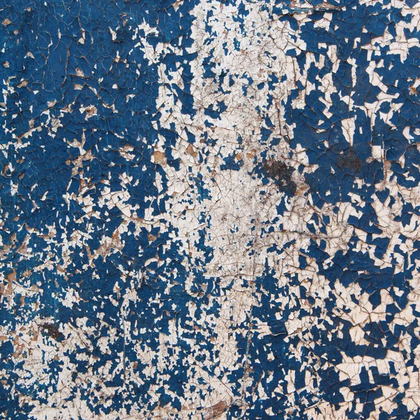 Fragment Macro Isolé Ancien Mur Délabré Peint Blanc Bleu — Photo