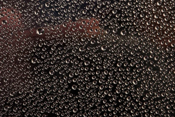 Close Textuur Waterdruppels Glas Grijze Ondergrond — Stockfoto