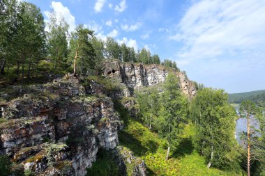 rocks and pines of the Urals clipart