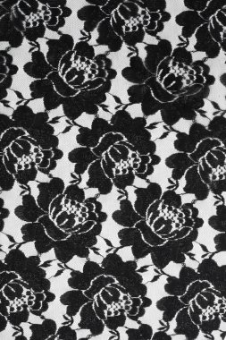 dantel siyah çiçekli