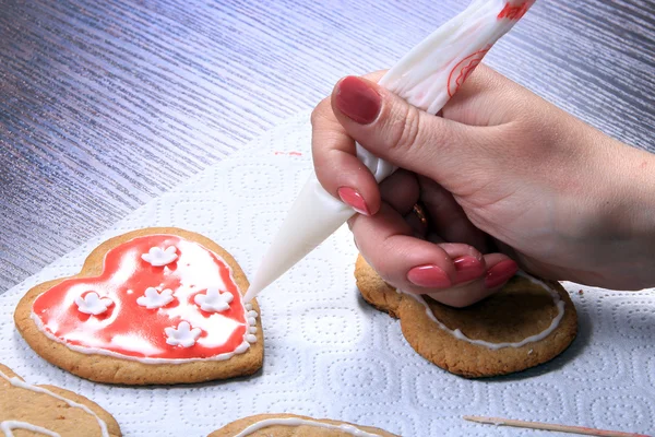 Hand-painted ginger cookies — Stock Photo, Image