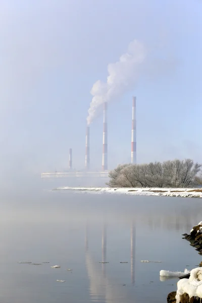 Hydroelectric winter — Stock Photo, Image