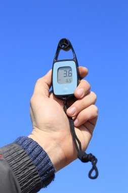 Eldeki anemometre