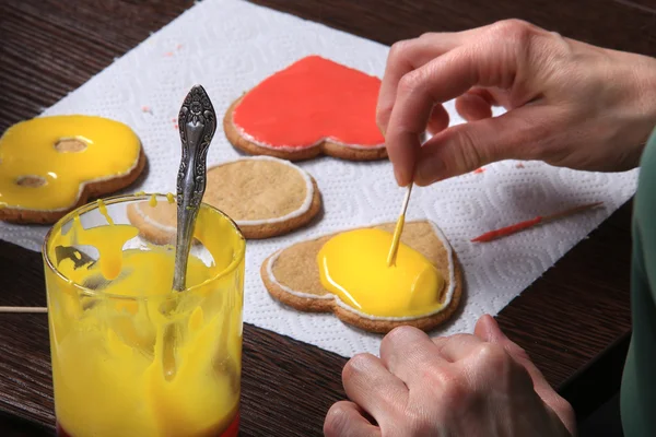 Hand-painted ginger cookies — Stock Photo, Image