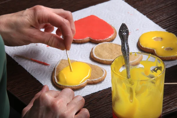 Hand-painted ginger cookies — Stock Photo, Image