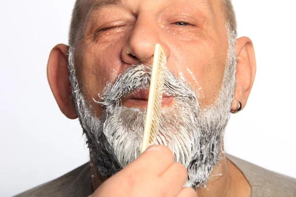 Felnőtt ember színes szakáll — Stock Fotó