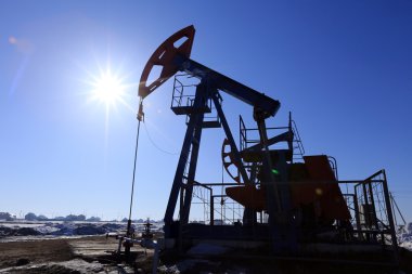 bir alan bahar içinde petrol pompaları