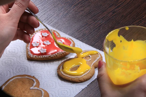 Hand-painted ginger cookies — Stock Photo, Image