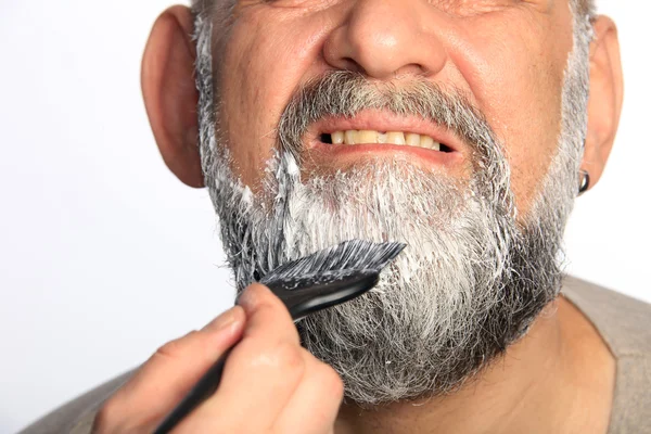 Erwachsener Mann Farbe Bart — Stockfoto