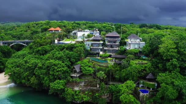 Pohled Padang Padang Pláž Před Bouří Krásným Výhledem Přírodu Zeleň — Stock video