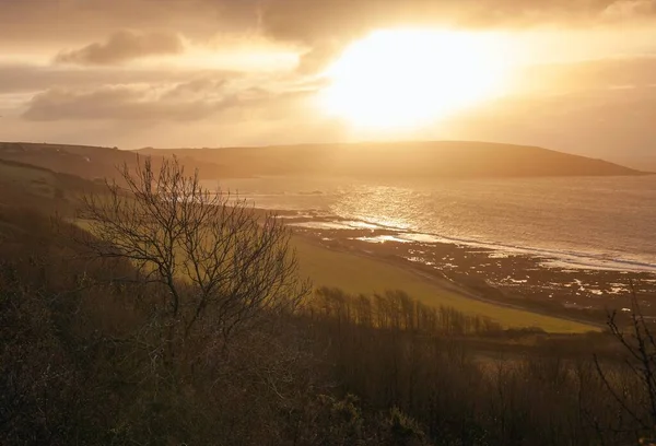 Widok Wembury Świcie Devon Anglia — Zdjęcie stockowe