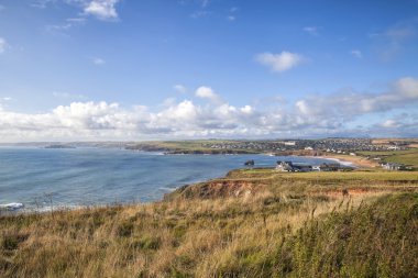 Thurlestone Bay doğru Devon, İngiltere'de seyir