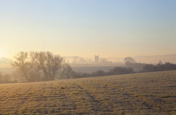 Cotswold paisagem no inverno — Fotografia de Stock