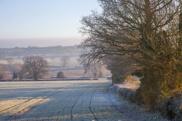 Cotswold landschap in de winter — Stockfoto