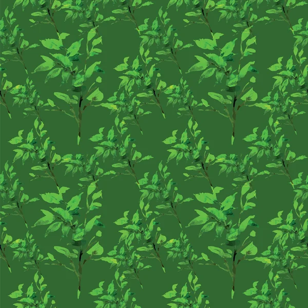 Textura sin costuras con ramas verdes — Vector de stock