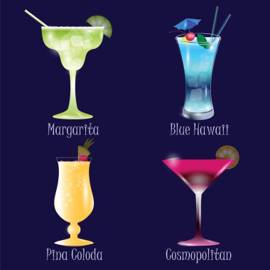 Vektör kokteyl menü