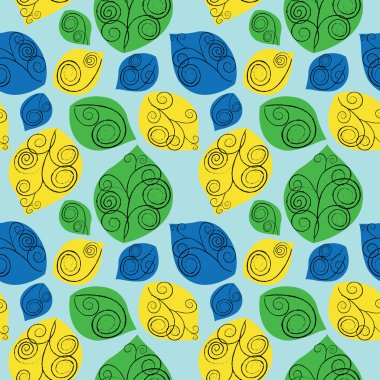 Parlak renkli yaprakları ile sorunsuz doku