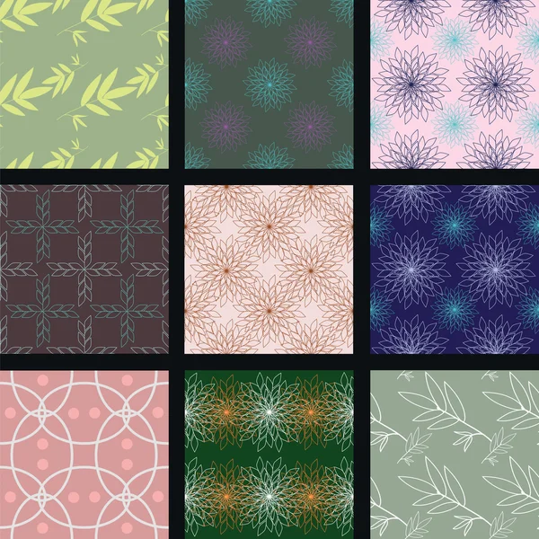 Nine colorful seamless textures Royalty Free Stock Illustrations