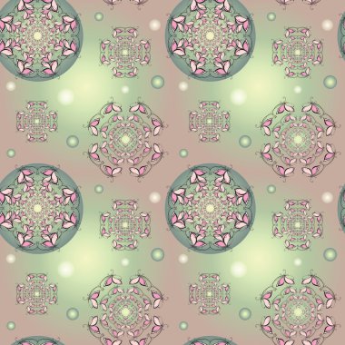 Vektör sorunsuz doku pembe kelebek desenleri ile