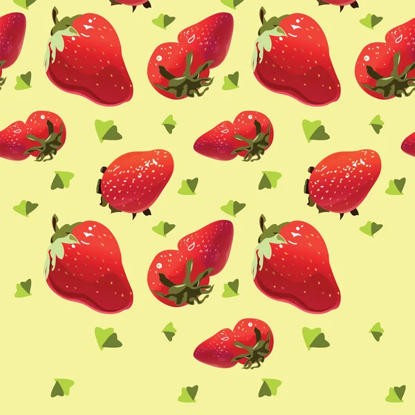 Textura sin costura vectorial con fresas — Vector de stock