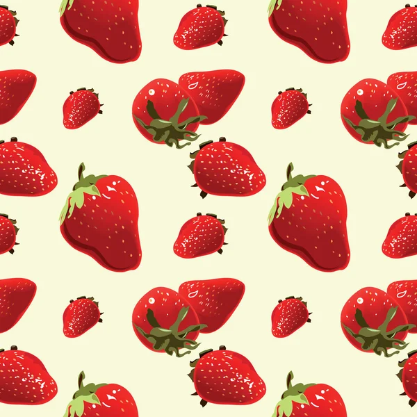 Textura sin costura vectorial con fresas — Archivo Imágenes Vectoriales