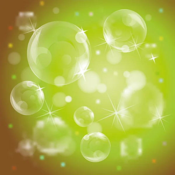 温柔的彩色背景上的泡沫 — 图库矢量图片