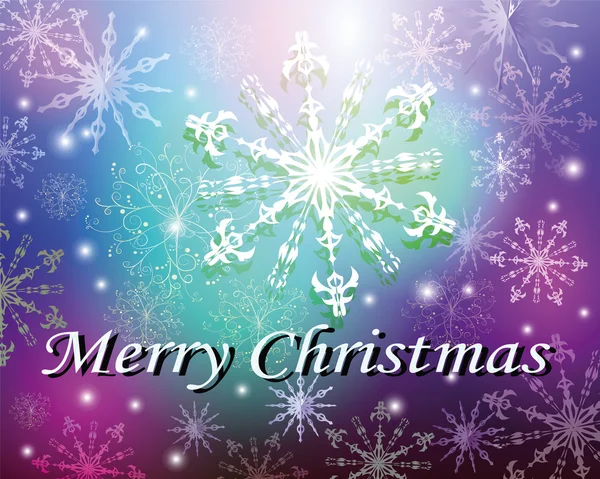 Christmas gratulationskort med dekorativa snöflingor — Stock vektor