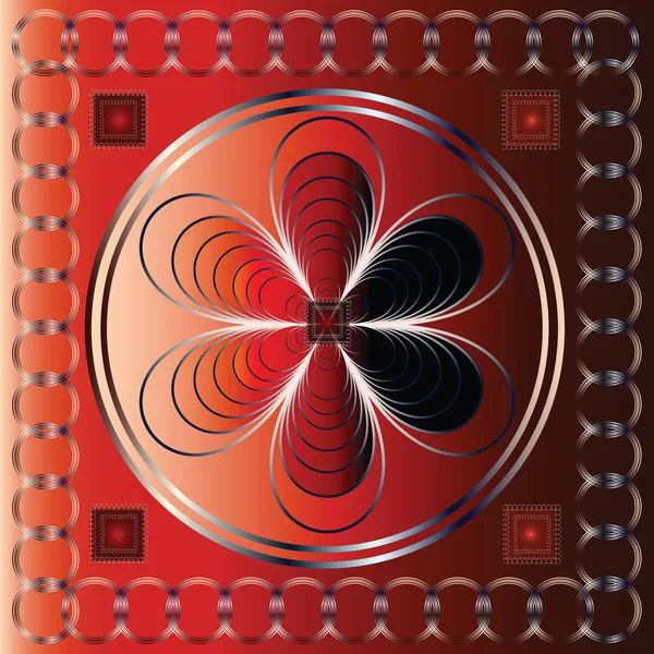 Fleur décorative vectorielle avec cercles — Image vectorielle