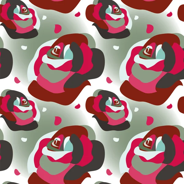 Texture sans couture avec des roses colorées abstraites — Image vectorielle