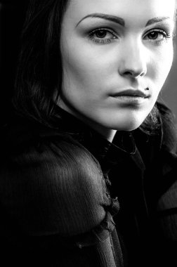 Kadın stüdyo portre klasik siyah ve beyaz