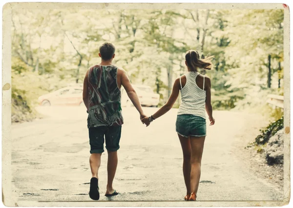 Couple in love together summertime — Stock Photo, Image