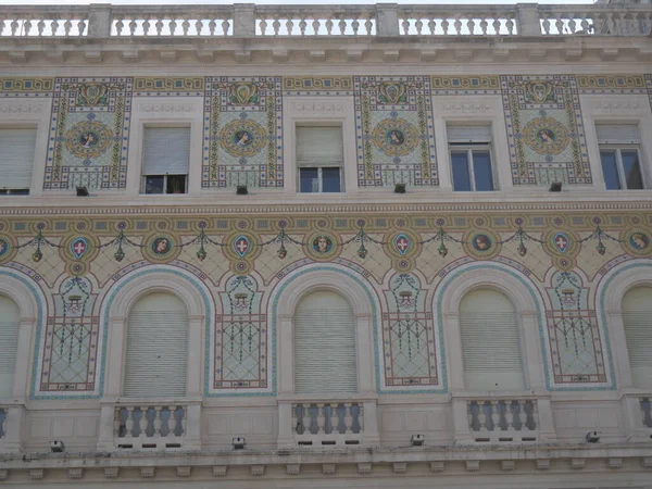 Decoration Facade Palace Austrian Lieutenancy Piazza Unit Italia Trieste Showing — Stock Photo, Image