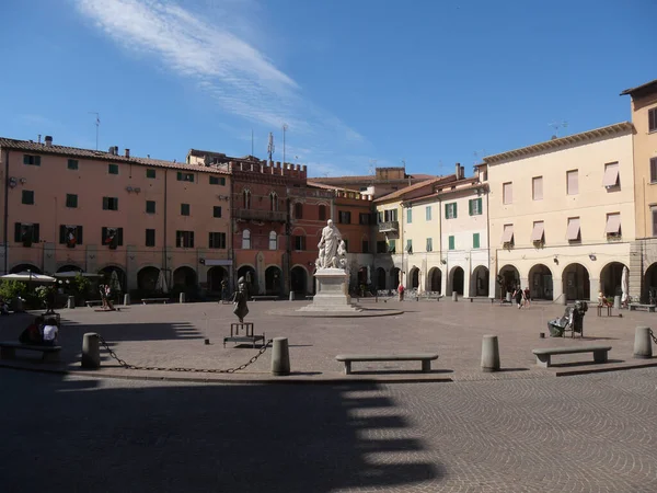 Piazza Dante Het Centrale Plein Van Grosseto Met Portieken Van — Stockfoto