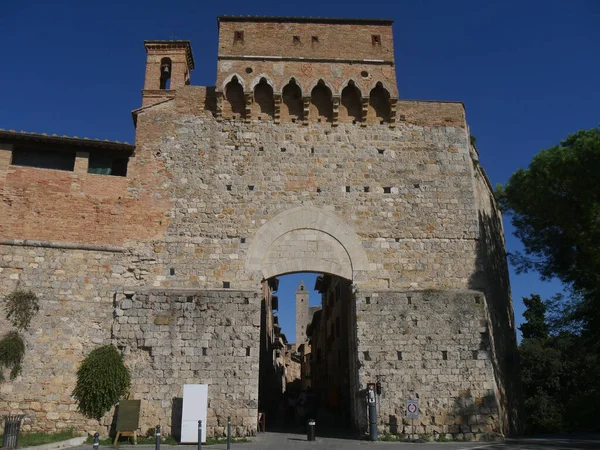 Puerta San Giovanni Largo Las Murallas San Gimignano — Foto de Stock