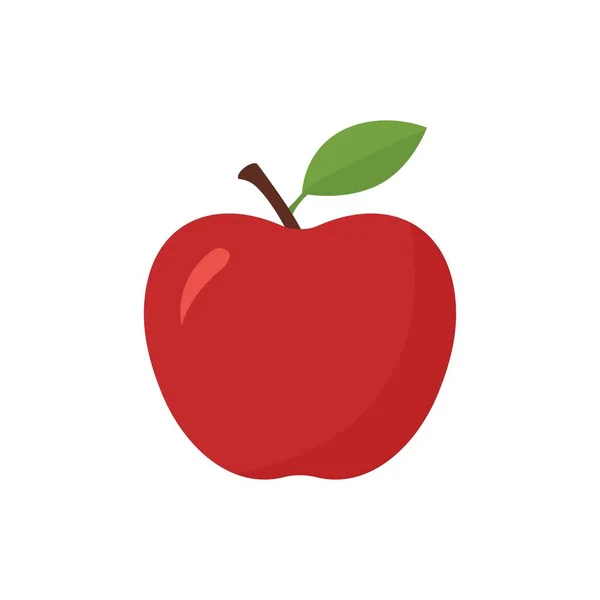 Roter Apfel Flachem Style Vector Illusion Isoliert Auf Weißem Hintergrund — Stockvektor