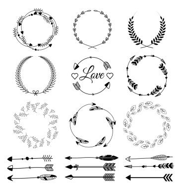 Oklar Tribal tasarımlar el çekilmiş