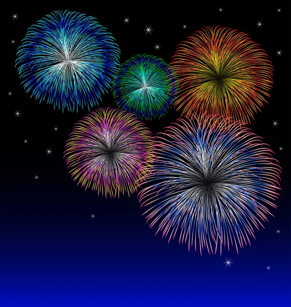 Fireworks background with star vector — Stock Vector