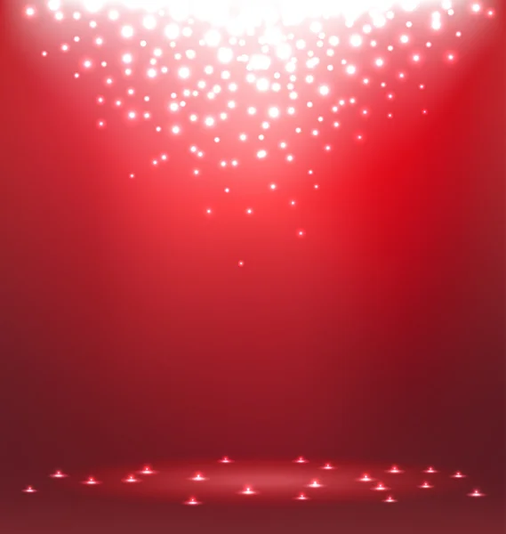 Luz abstracta sobre fondo rojo para Navidad — Archivo Imágenes Vectoriales