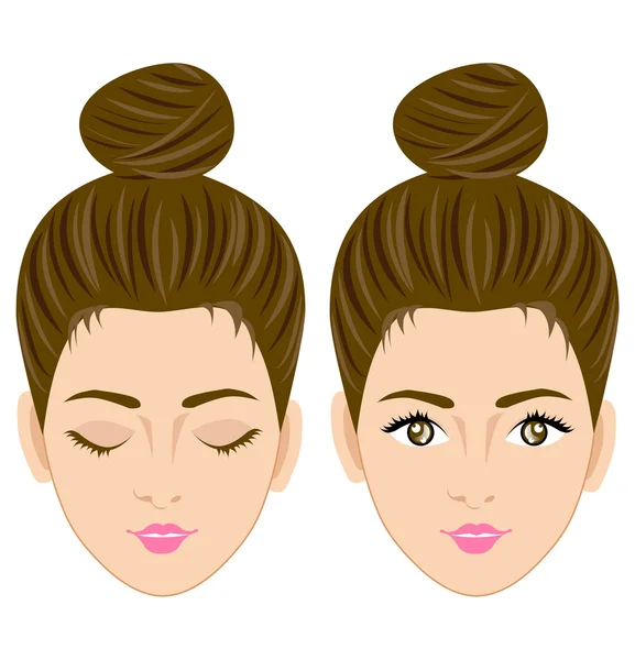 Hermosas mujeres cara vector — Vector de stock