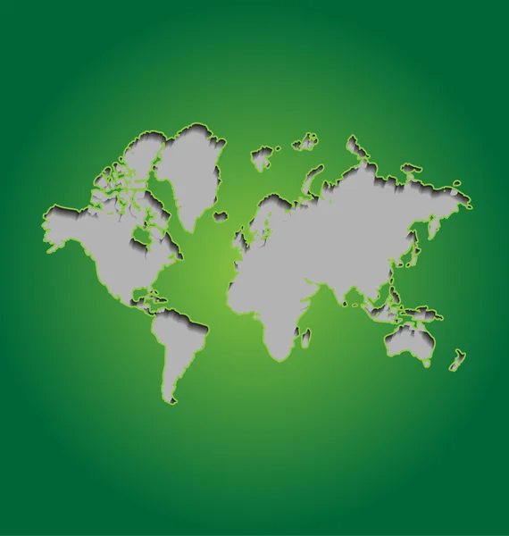 Карта мира на зеленой спине — стоковый вектор