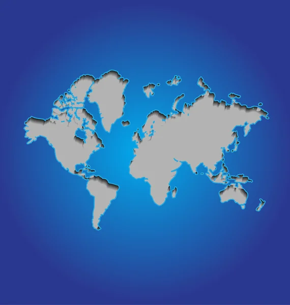 Карта мира на синем фоне — стоковый вектор